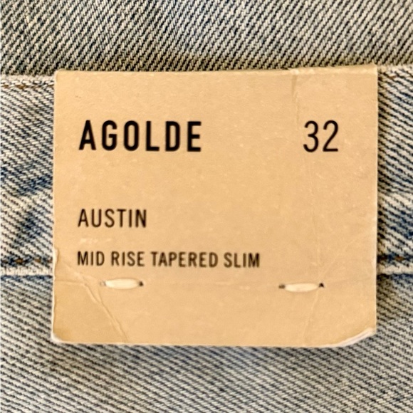 NWT AGOLDE Women’s Austin Mid Rise Slim in Lost 28” Inseam 100%‎ Cotton Size 32 - Picture 5 of 13